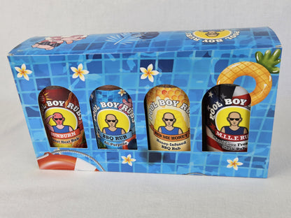 Pool Boy Rubs 4-Pack Gift Box (Sunburn, All-Purpose, Rub Me Honey and M.I.L.F.)