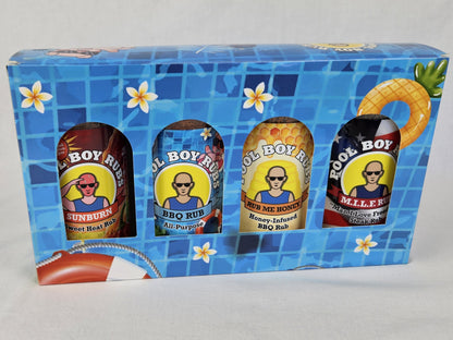 Pool Boy Rubs 4-Pack Gift Box (Sunburn, All-Purpose, Rub Me Honey and M.I.L.F.)